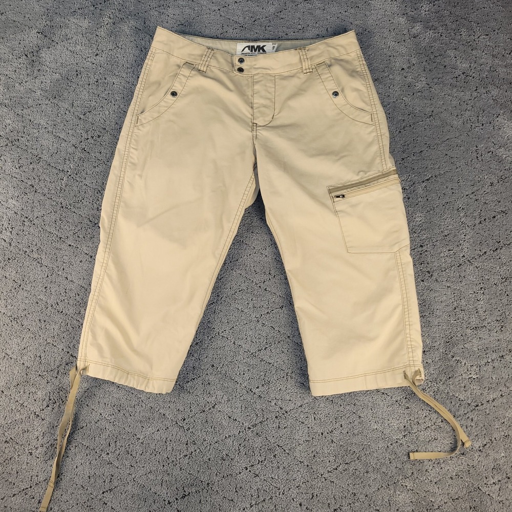 Mountain Khakis Cargo Pants Womens 6 Beige Capri Lightweight Stretch Hiking